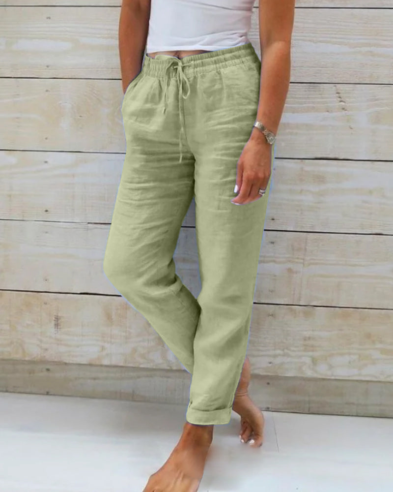 Claza – Pantalons décontractés à cordon de serrage