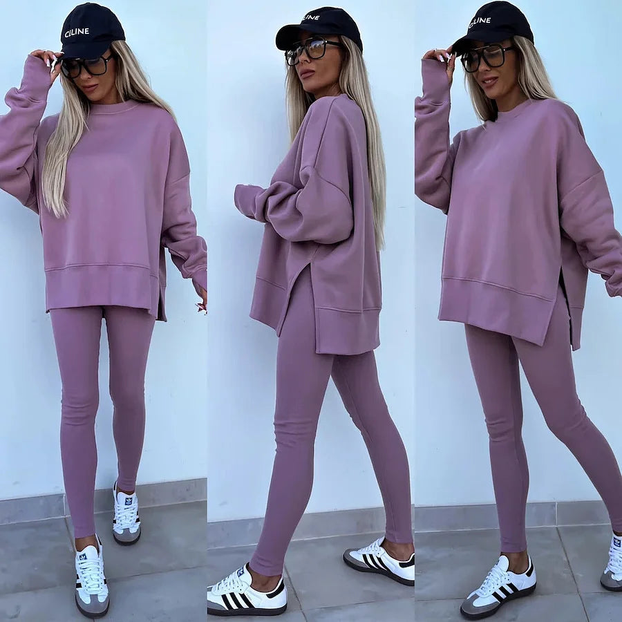 Ensemble Maria™ Ensemble confortable : sweat oversize et leggings