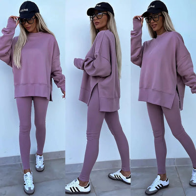 Ensemble Maria™ Ensemble confortable : sweat oversize et leggings