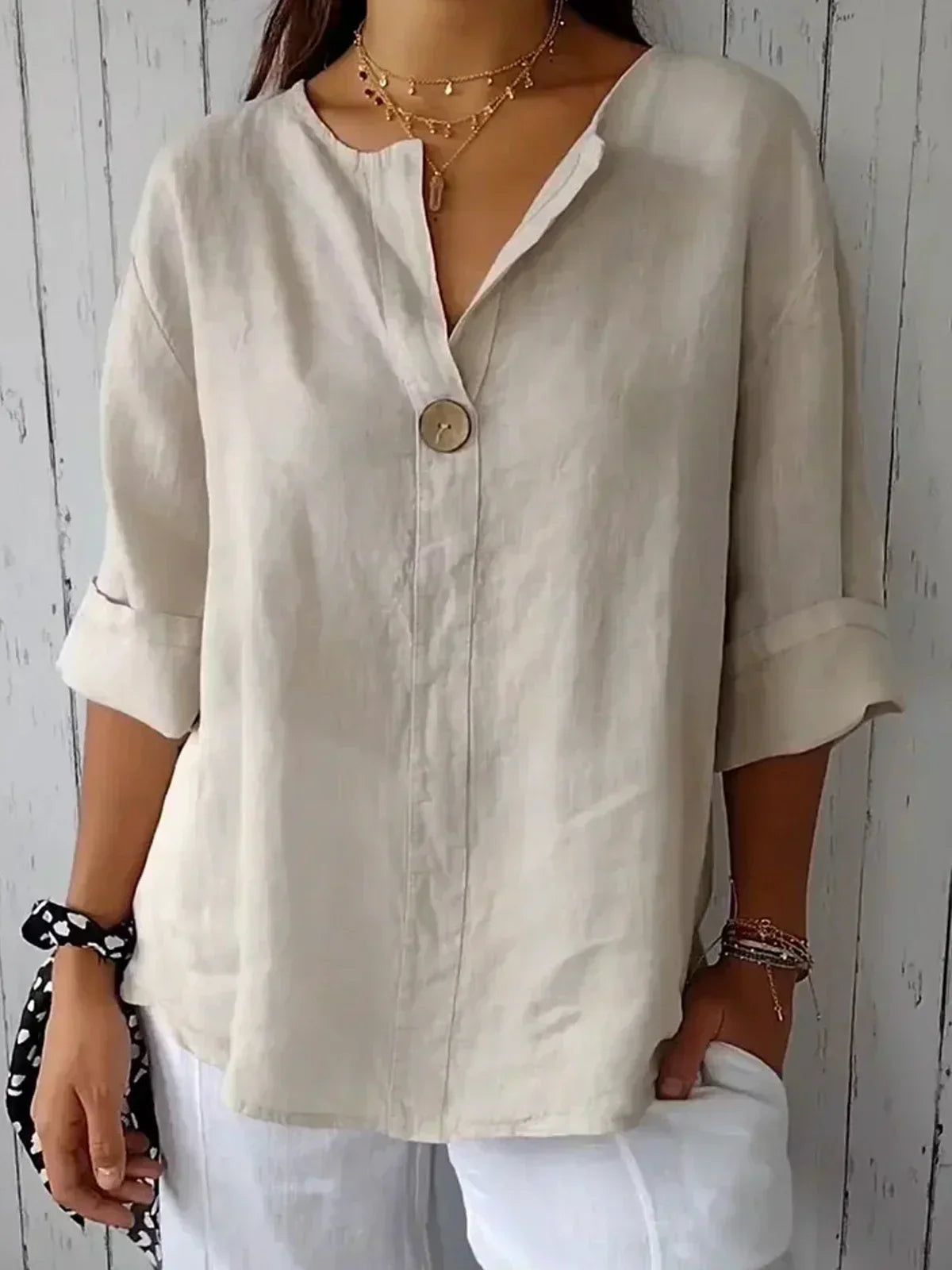 Jessa - Blouse décontractée à col en V