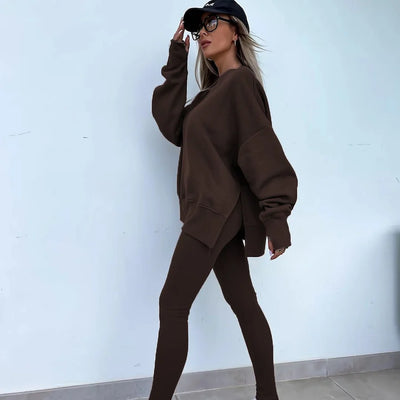 Ensemble Maria™ Ensemble confortable : sweat oversize et leggings
