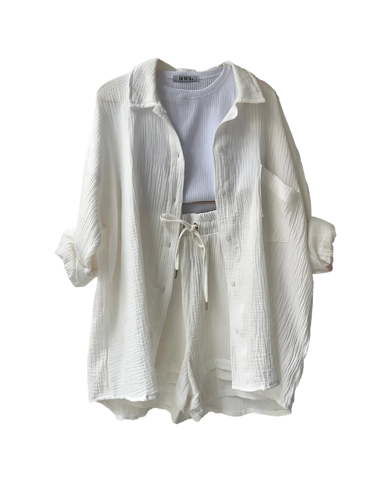 Ensemble de Shorts en Coton à Boutons Maylee