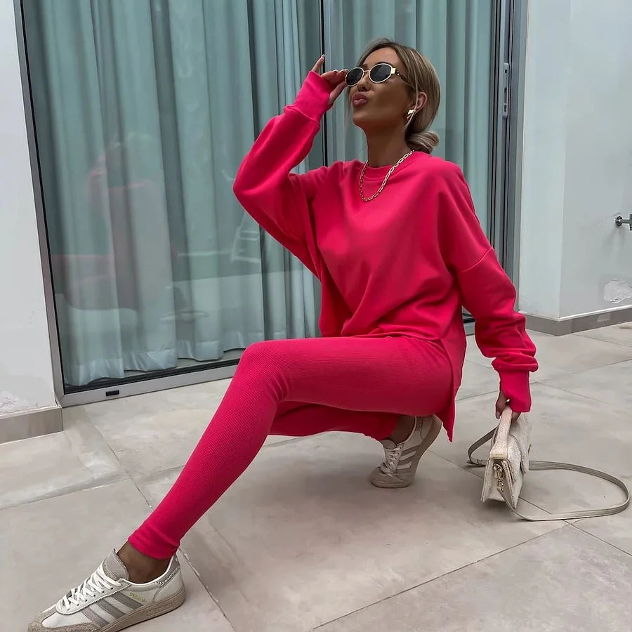 Ensemble Maria™ Ensemble confortable : sweat oversize et leggings