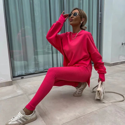 Ensemble Maria™ Ensemble confortable : sweat oversize et leggings