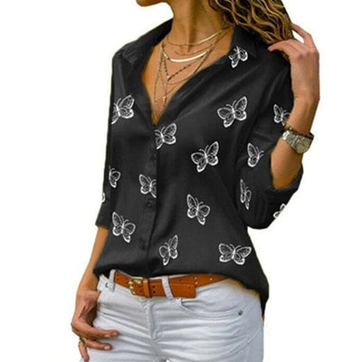 Blouse à revers avec imprimé papillon Sophie™