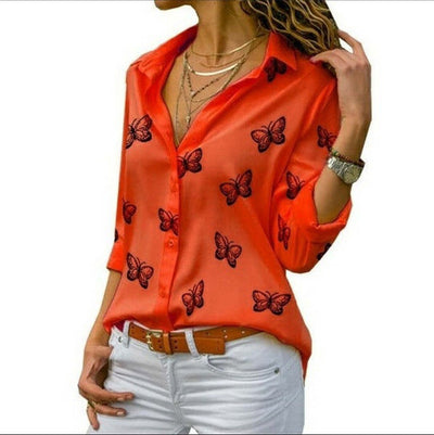 Blouse à revers avec imprimé papillon Sophie™