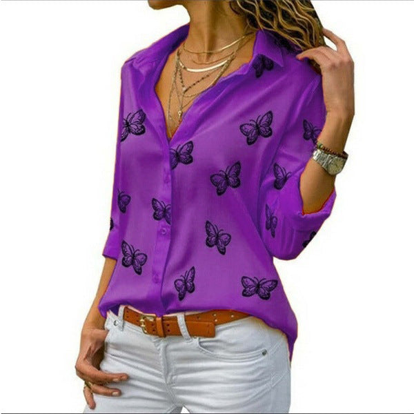 Blouse à revers avec imprimé papillon Sophie™