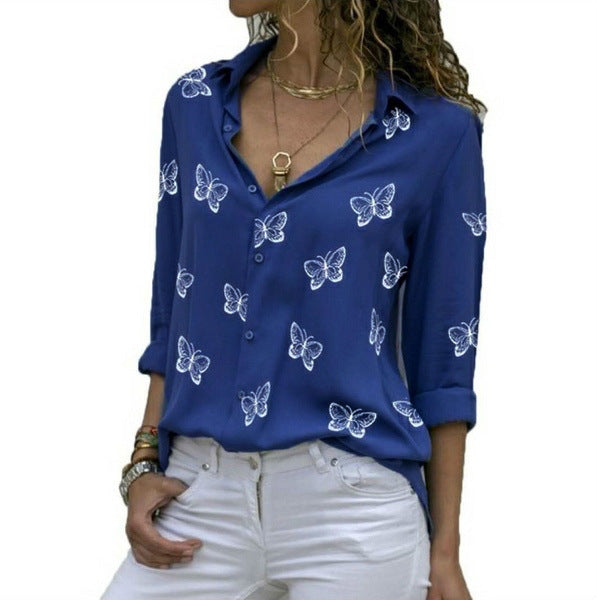 Blouse à revers avec imprimé papillon Sophie™