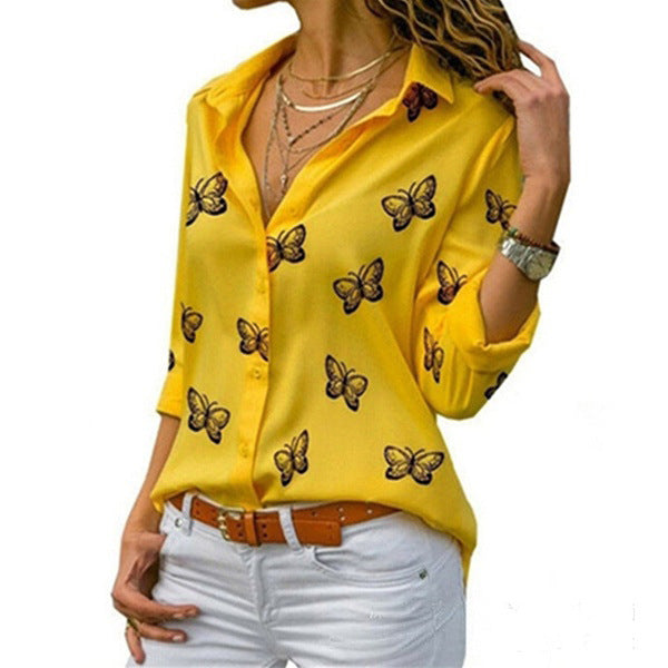 Blouse à revers avec imprimé papillon Sophie™