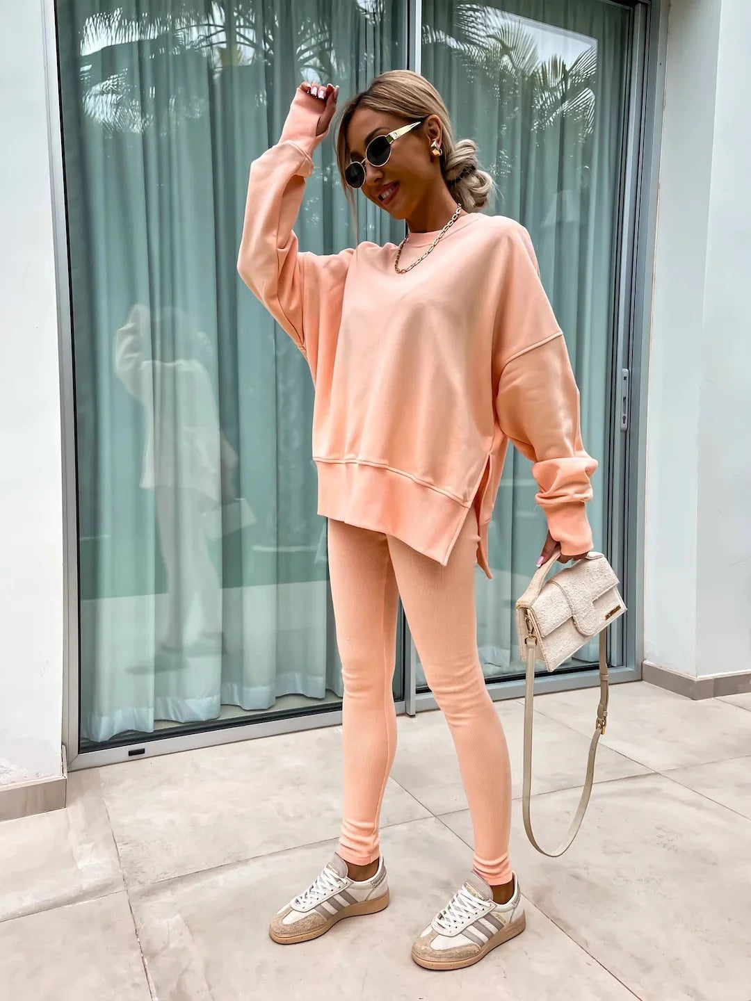 Ensemble Maria™ Ensemble confortable : sweat oversize et leggings