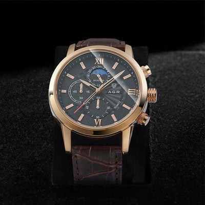 Montre en quartz en cuir luxueux