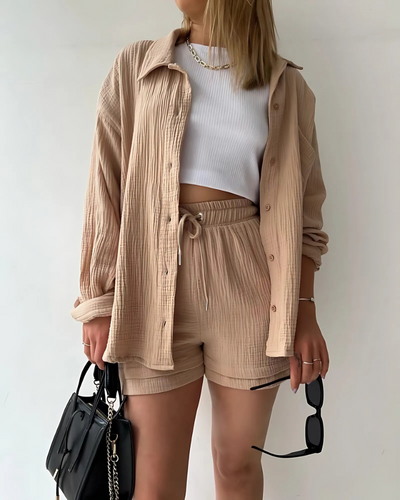 Ensemble de Shorts en Coton à Boutons Maylee
