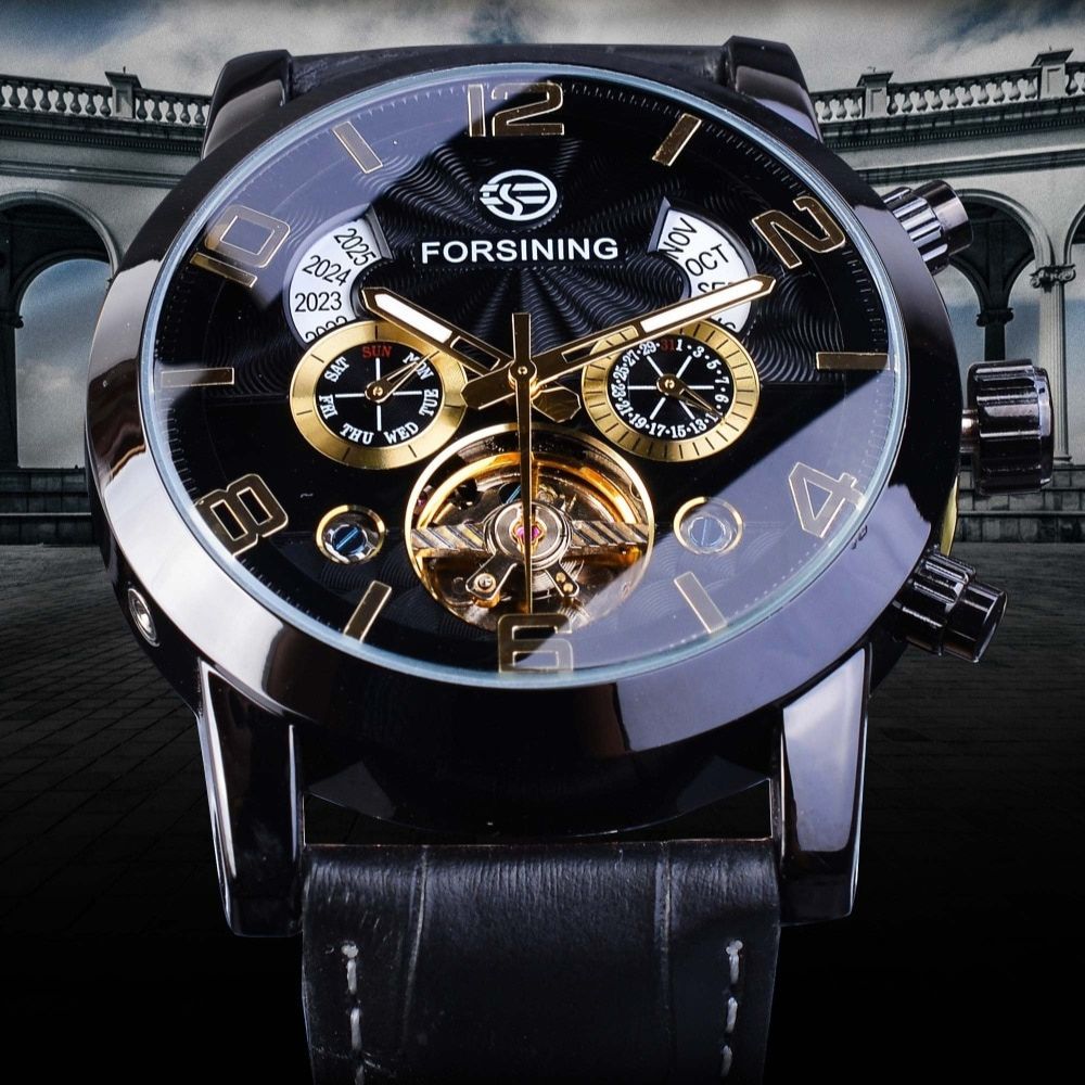 Montre automatique tourbillon mécanique luxueuse