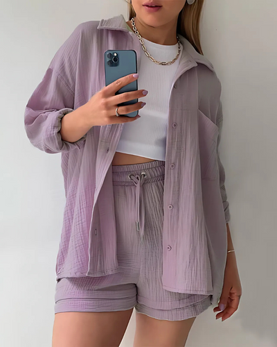 Ensemble de Shorts en Coton à Boutons Maylee