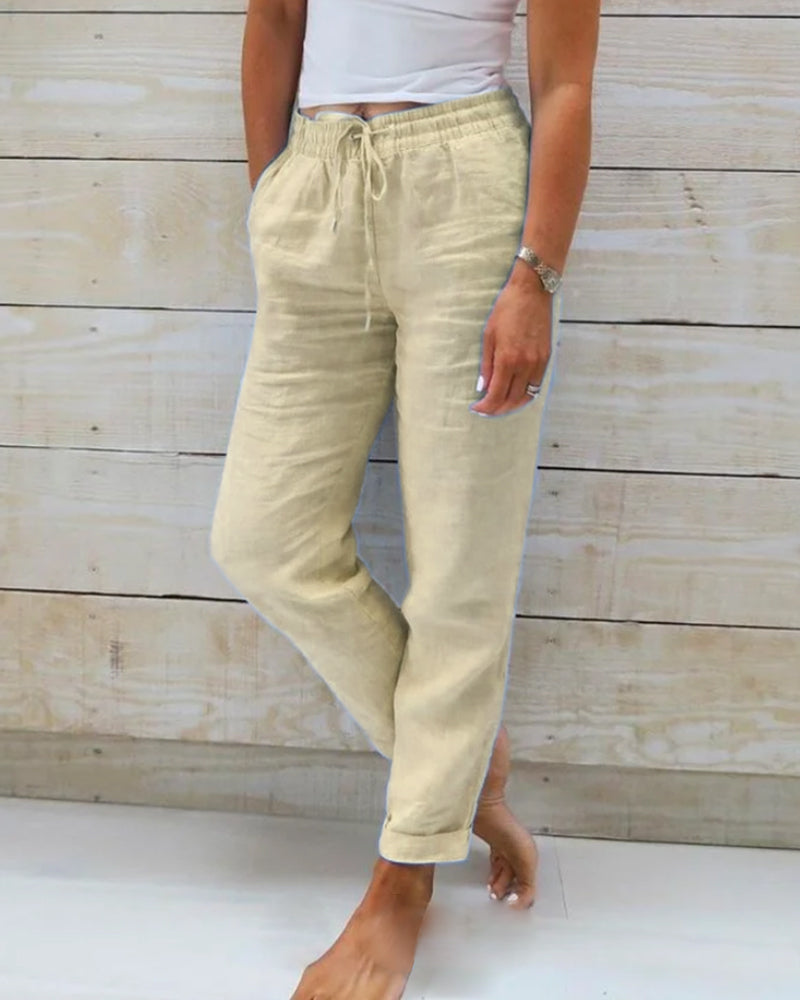 Claza – Pantalons décontractés à cordon de serrage