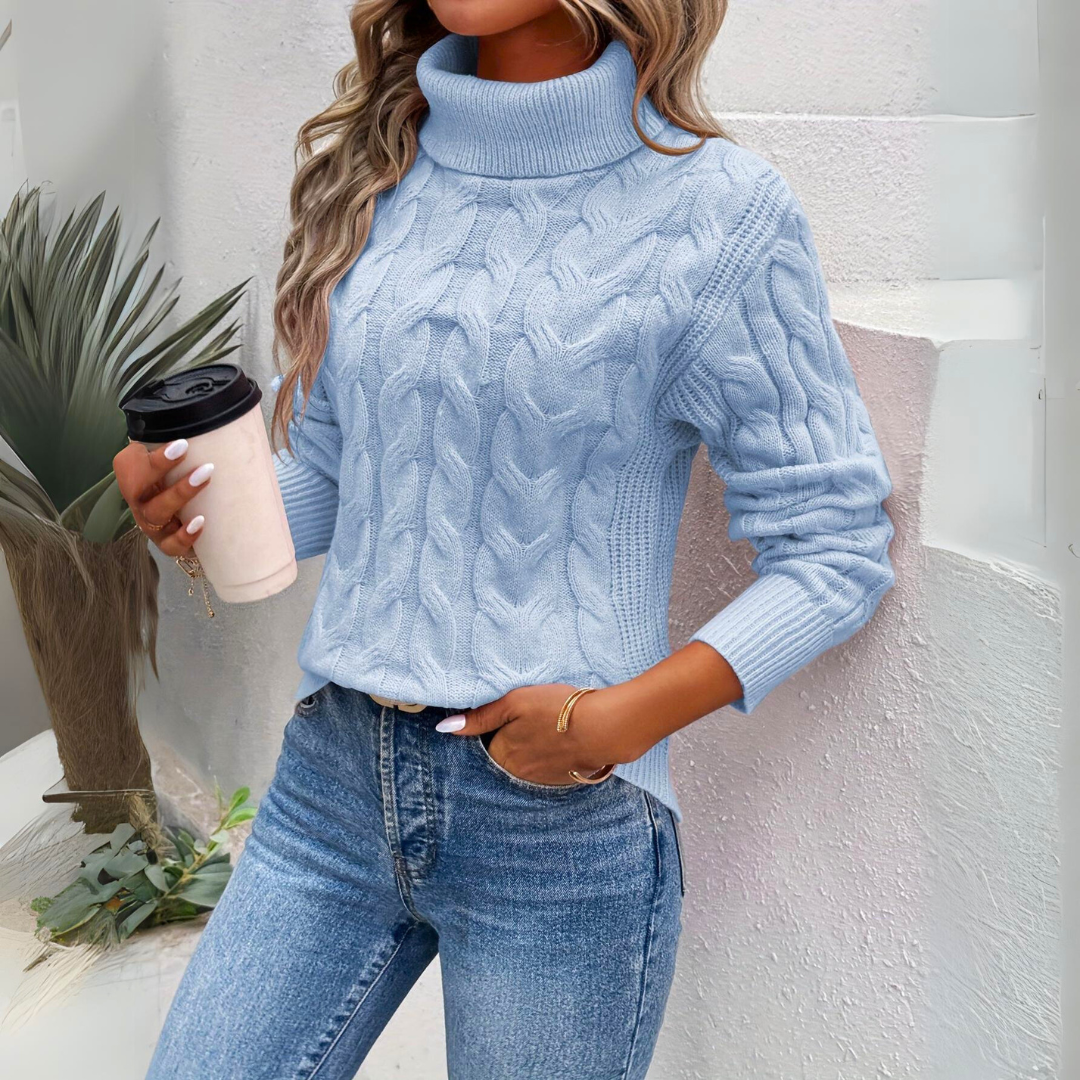 Giorgia - Pull col roulé en tricot chaud pour femmes