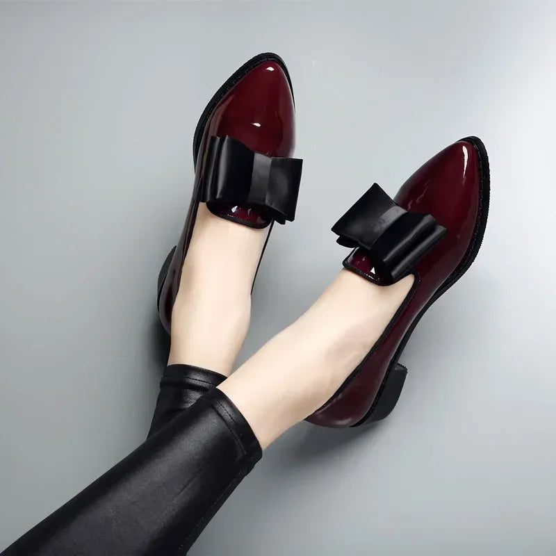 Moccassins en cuir avec nœud Versailles