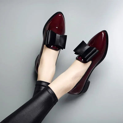 Moccassins en cuir avec nœud Versailles