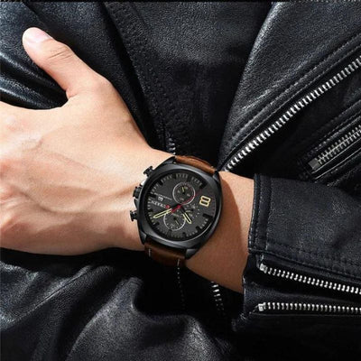 Montre de sport chronographe étanche au design militaire