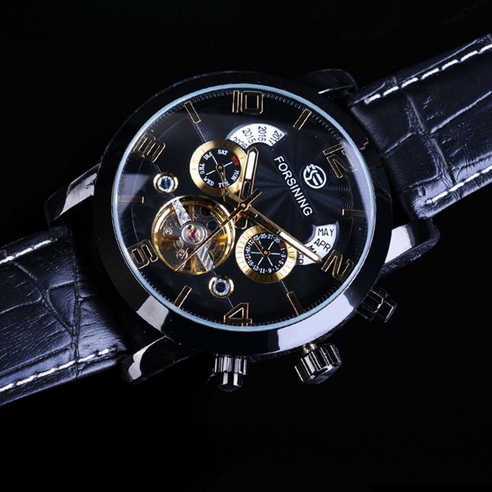 Montre automatique tourbillon mécanique luxueuse