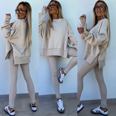 Ensemble Maria™ Ensemble confortable : sweat oversize et leggings