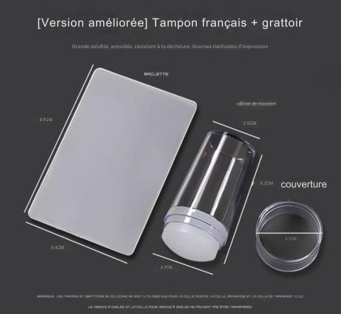 Kit de Tampons pour Manucure Française
