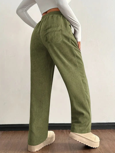 Pantalon Jogger en Velours Côtelé Raya