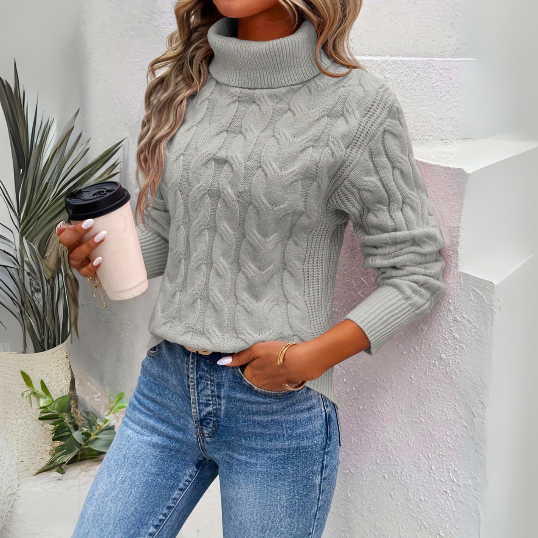 Giorgia - Pull col roulé en tricot chaud pour femmes