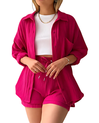 Ensemble de Shorts en Coton à Boutons Maylee