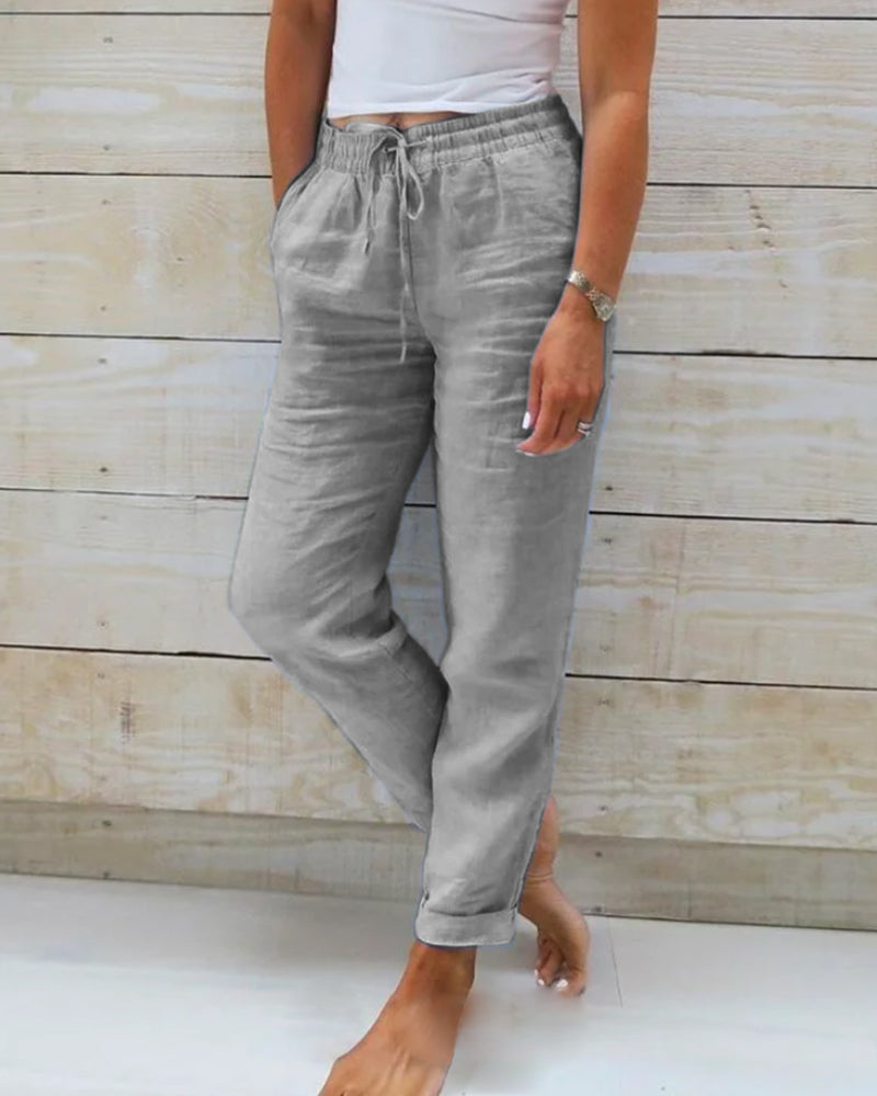 Claza – Pantalons décontractés à cordon de serrage