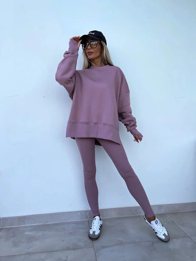 Ensemble Maria™ Ensemble confortable : sweat oversize et leggings