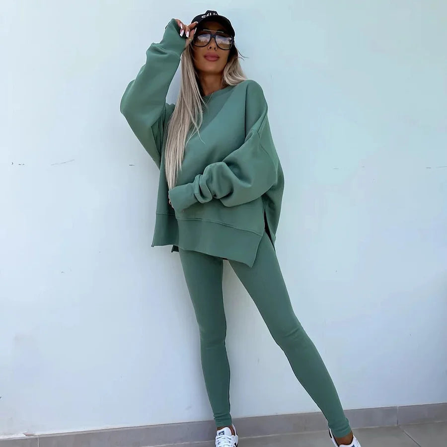 Ensemble Maria™ Ensemble confortable : sweat oversize et leggings
