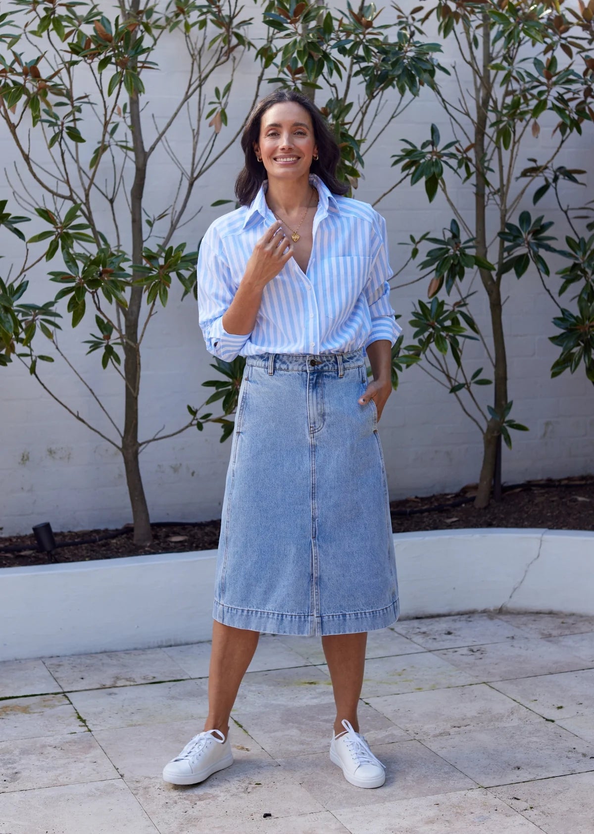 CHEMISE RAYÉE BERTIE – BLEU CIEL