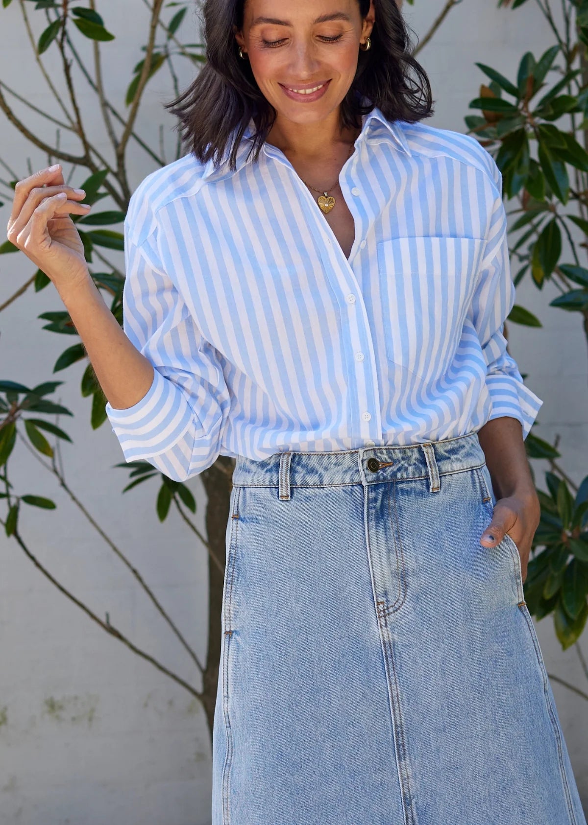 CHEMISE RAYÉE BERTIE – BLEU CIEL