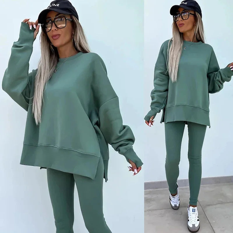 Ensemble Maria™ Ensemble confortable : sweat oversize et leggings