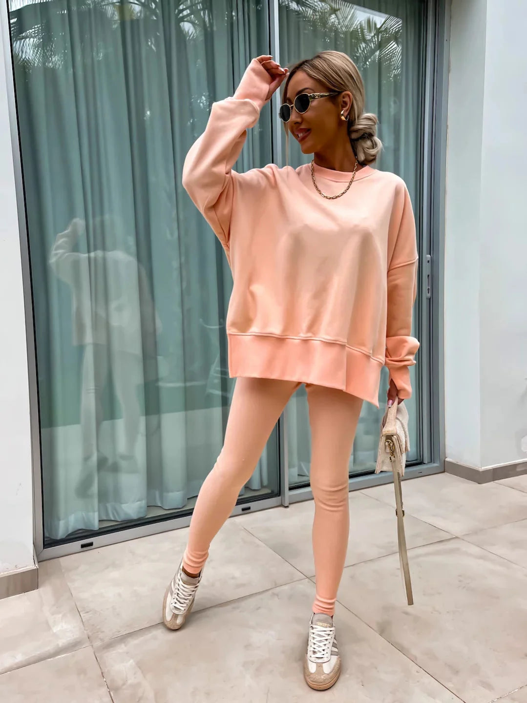 Ensemble Maria™ Ensemble confortable : sweat oversize et leggings