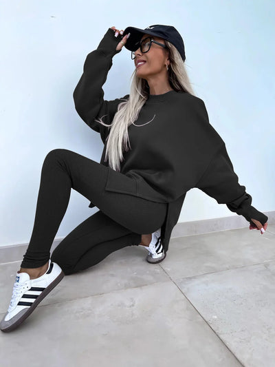Ensemble Maria™ Ensemble confortable : sweat oversize et leggings