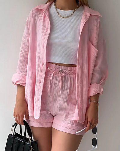 Ensemble de Shorts en Coton à Boutons Maylee