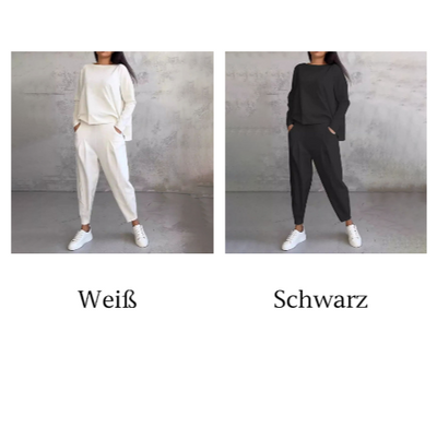 Ensemble 2 pièces à manches longues avec col rond et pantalon