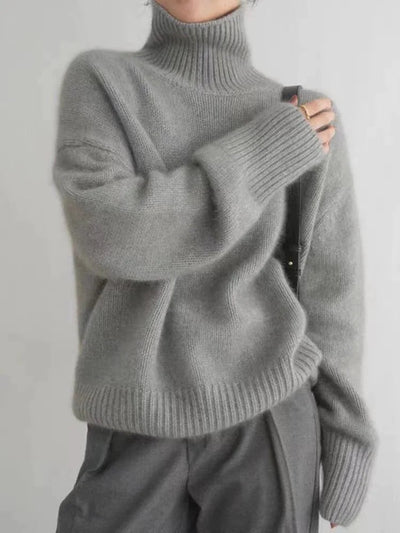 Emily™ – Pull à col roulé tricoté doux et confortable