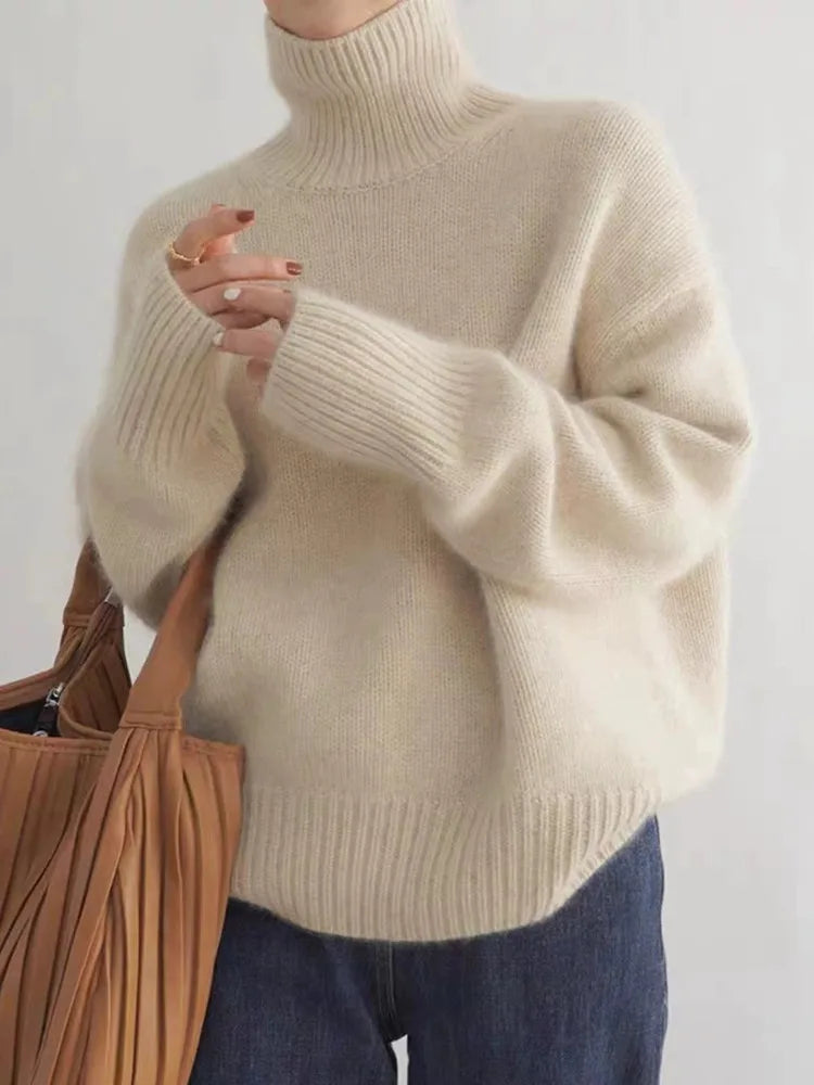 Emily™ – Pull à col roulé tricoté doux et confortable