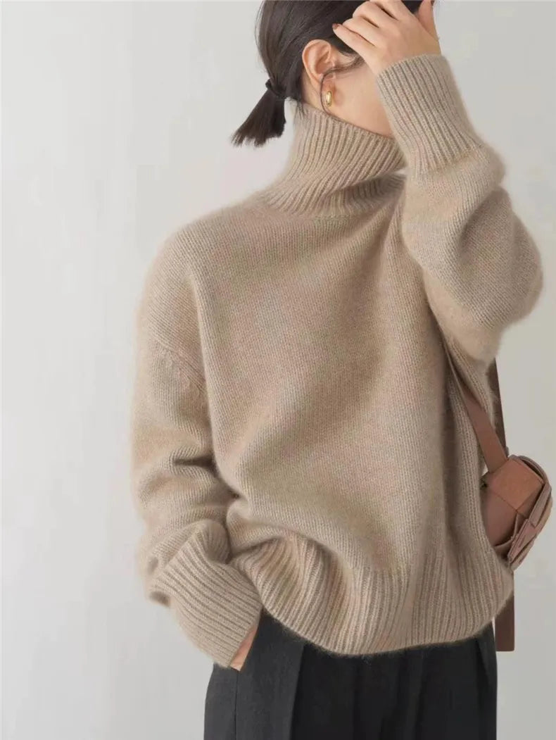 Emily™ – Pull à col roulé tricoté doux et confortable