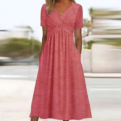 Layla - Robe midi élégante avec couverture du ventre