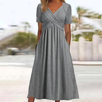 Layla - Robe midi élégante avec couverture du ventre