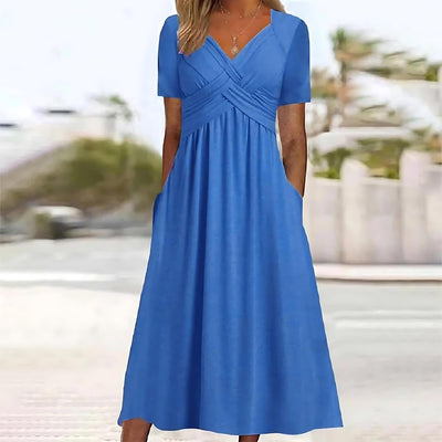 Layla - Robe midi élégante avec couverture du ventre