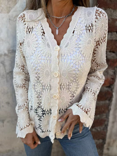 Cardigan en crochet Elowen avec boutons