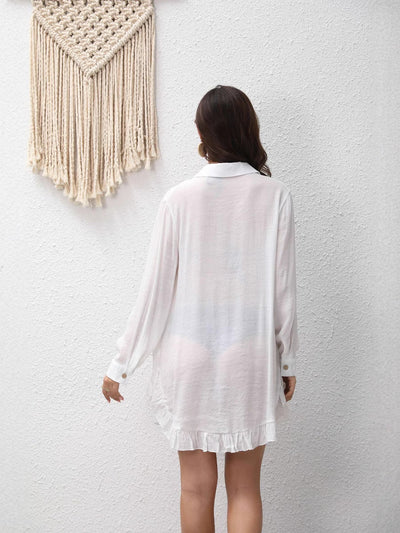 Blouse de plage en coton plissé Esméa™