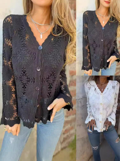 Cardigan en crochet Elowen avec boutons