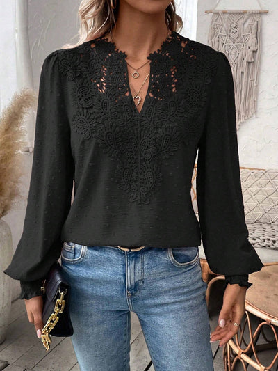 Blouse en dentelle à manches longues Zenya™