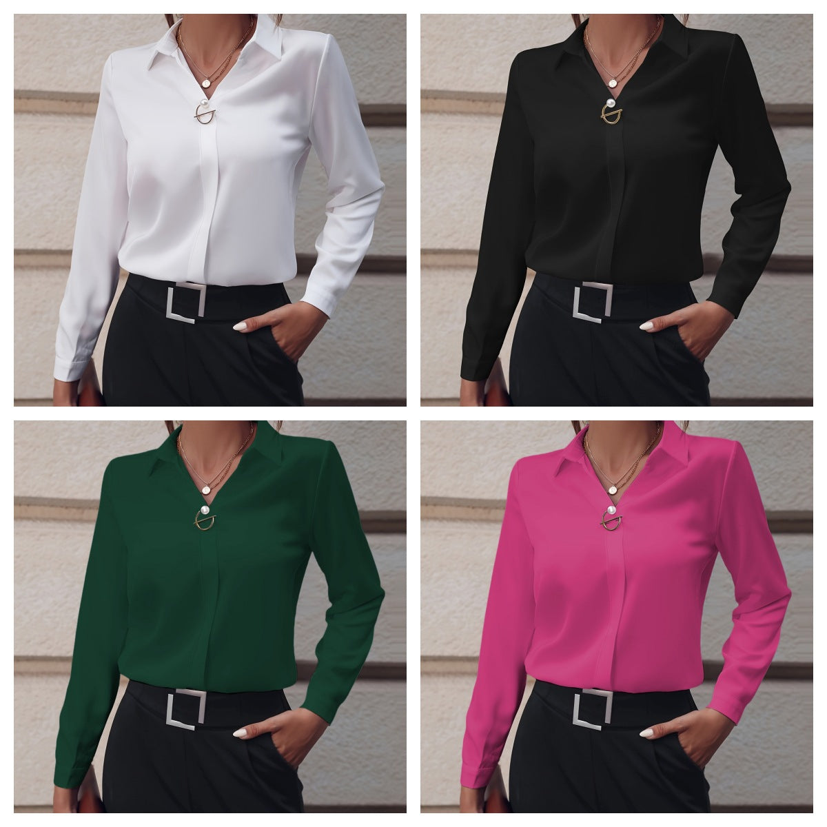 Mica™ Blouse Élegante à Coupe Slim